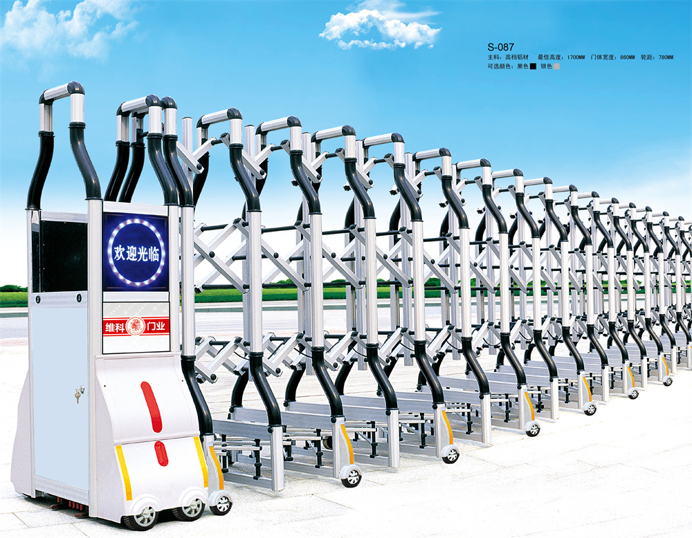 欧美盾不锈钢伸缩门 学校工厂小区自动收缩门电动大门 折叠门厂家