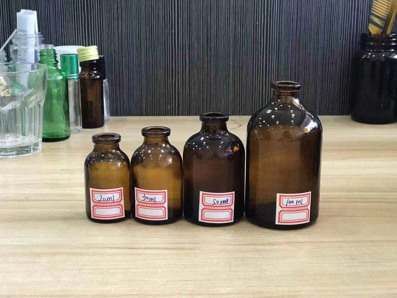 棕色透明加厚广口试剂瓶，磨砂口玻璃瓶医药瓶分装广口瓶玻璃化学瓶