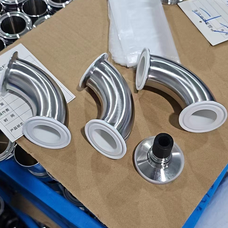 不锈钢卫生级衬氟快装弯头 衬PTFE/PFA快装卡盘管件