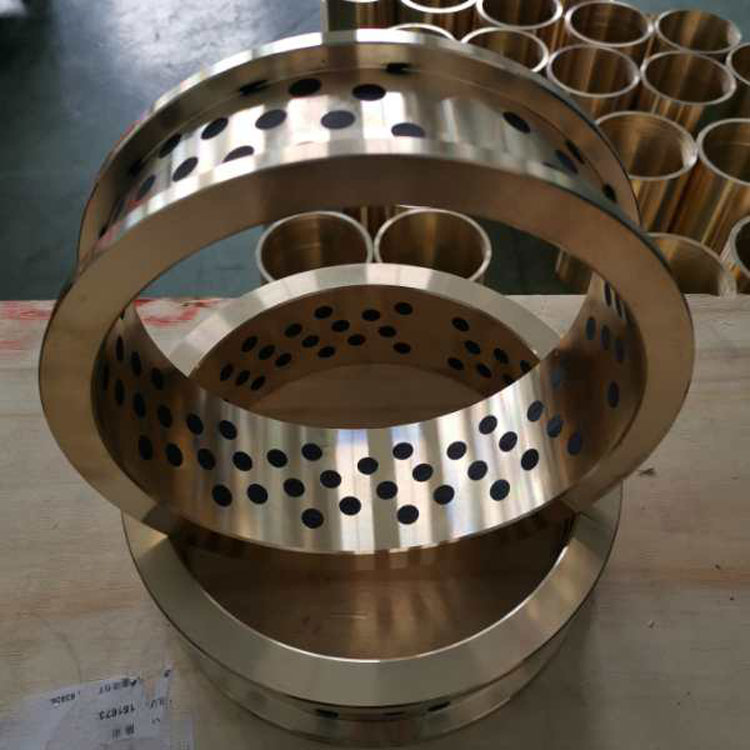 油沟铜套 JDB高力黄铜固体镶嵌石墨铜套