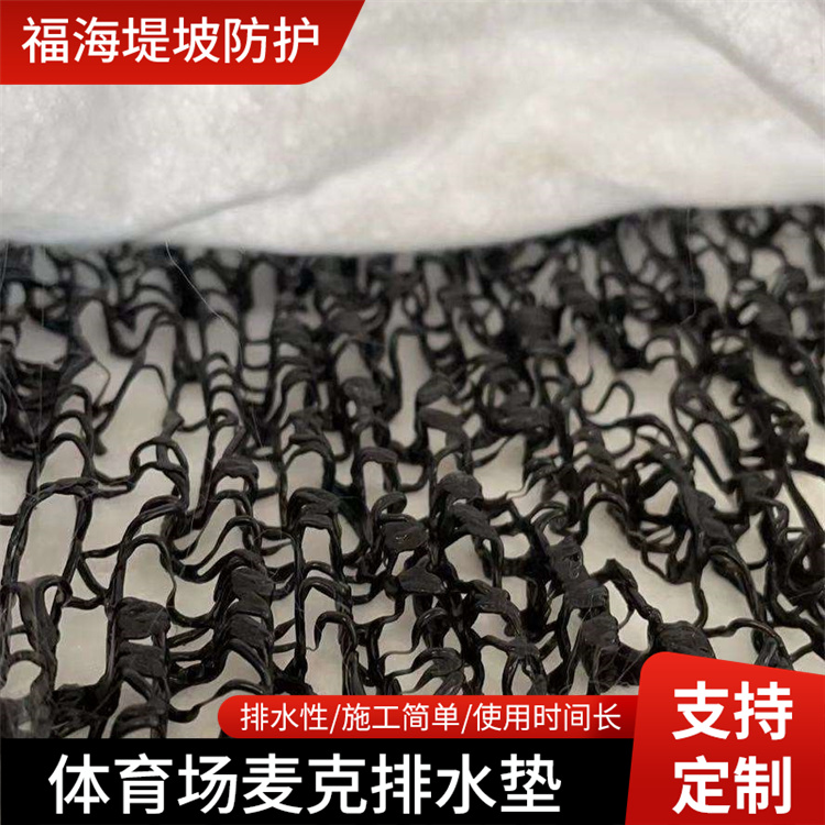 运动场W型复合排水网垫 麦克垫 路面挡土墙渗排水复合波形排水垫