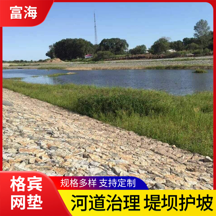 护坡护岸格宾网垫 镀锌河道雷诺护垫 高尔凡覆塑绿滨垫 富海定制