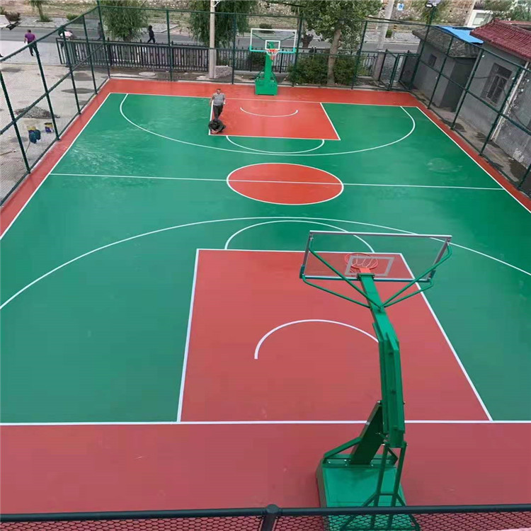 球场地面材料 篮球场硅PU