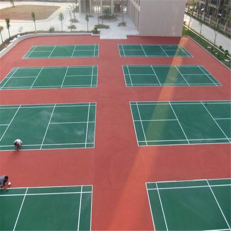 环保塑胶地面材料 硅PU羽毛球场 厚度5mm