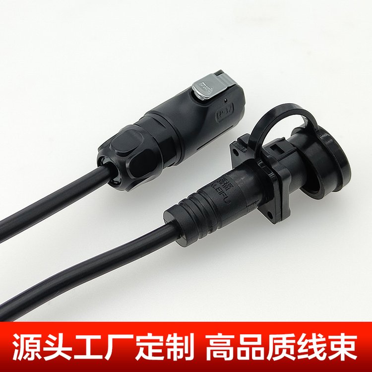 M12航空插头线束包胶焊接厂家代加工 可按需定制