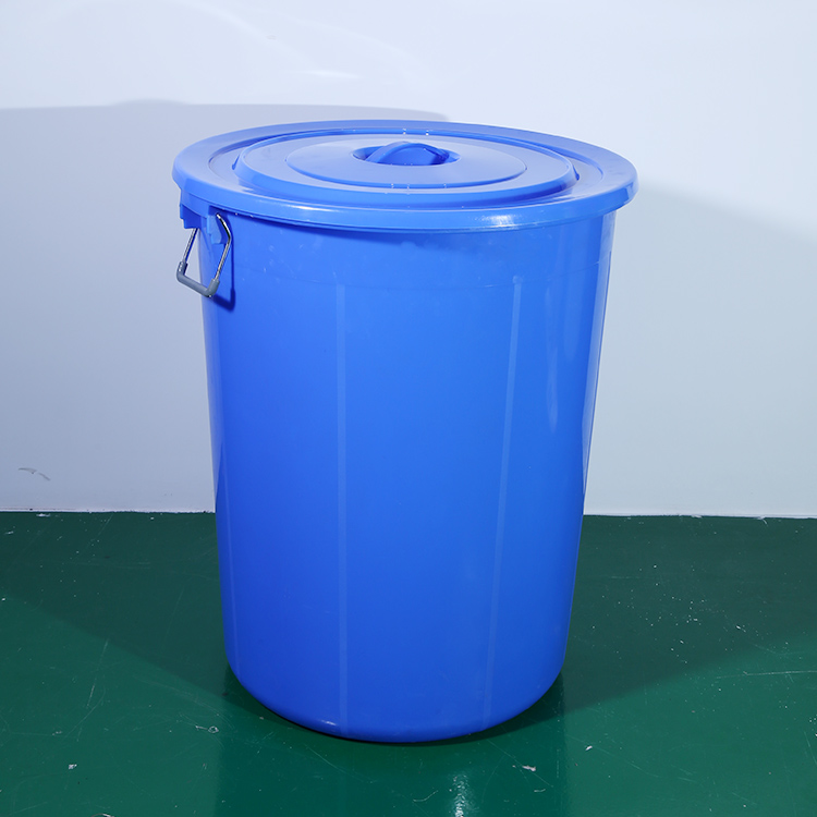 厂家批发大号强力塑料水桶 蓝色加厚圆形水桶带盖楼道垃圾桶