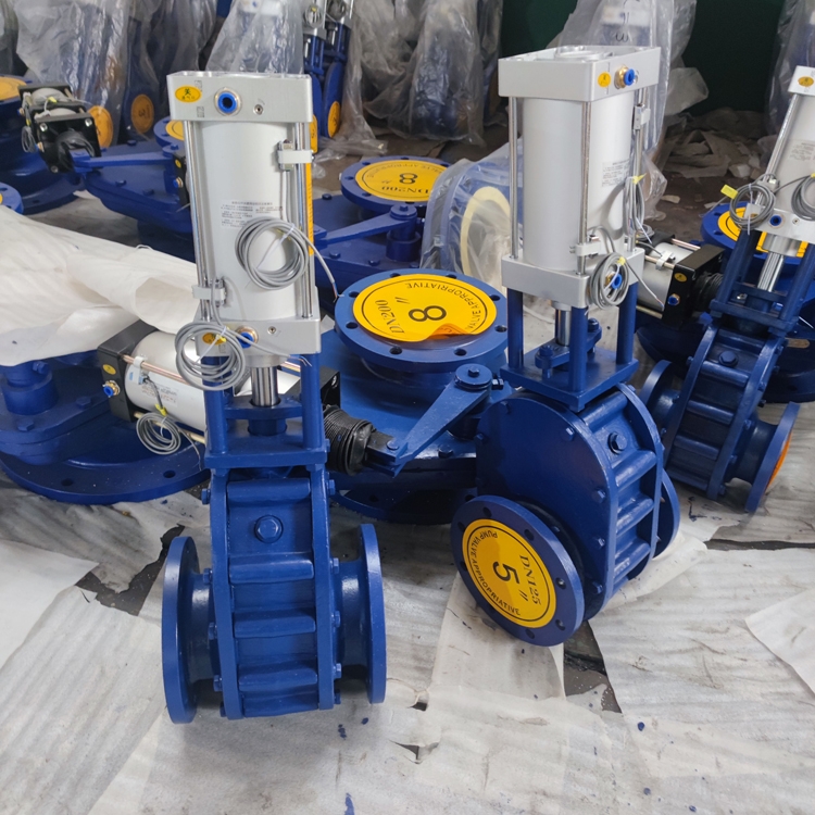 Z644TC气动陶瓷双闸板阀 法兰耐磨出料阀 耐冲刷