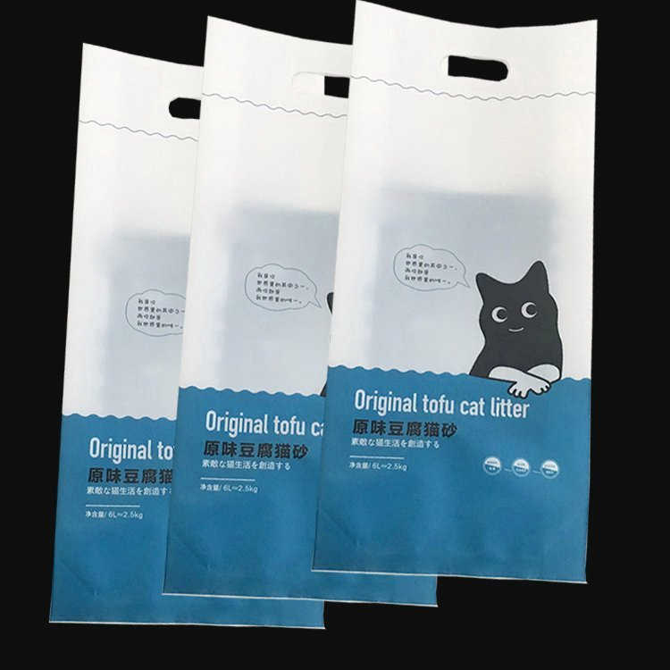 猫砂袋子订做6L加厚手提袋子宠物用品袋 四边封包装袋