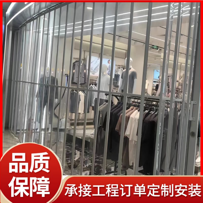 水晶卷帘门 商铺电动遥控透明折叠门 明亮通透性好 易清洁
