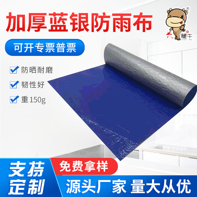 聚丙烯防雨防水货场工地遮盖蓝银布 pp编织布 塑料篷布批发厂家