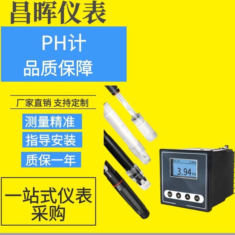 ph值测试仪 智能工业酸度计污水酸碱度检测仪在线PH传感器ph电极