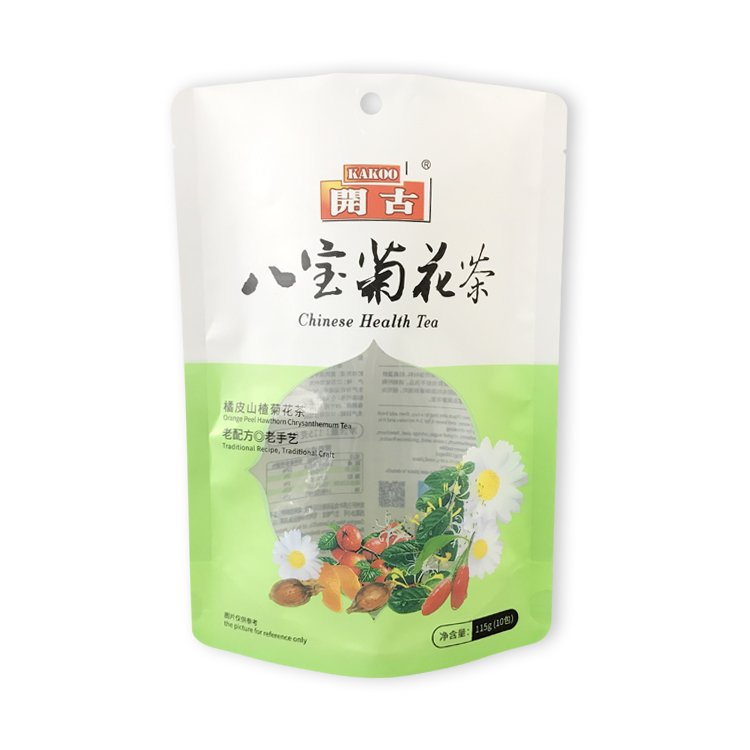 八宝菊花茶包装袋德远塑业透明开窗茶叶通用包装 自立拉链袋