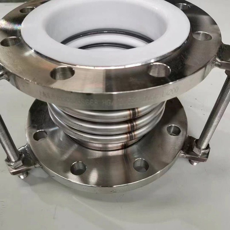 金属补偿器 衬四氟波纹膨胀节耐高温波纹管轴向型法兰内压补偿