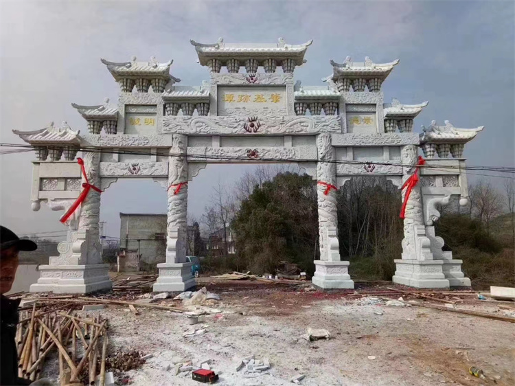 石牌楼花岗岩石牌坊青石门楼 优质石材