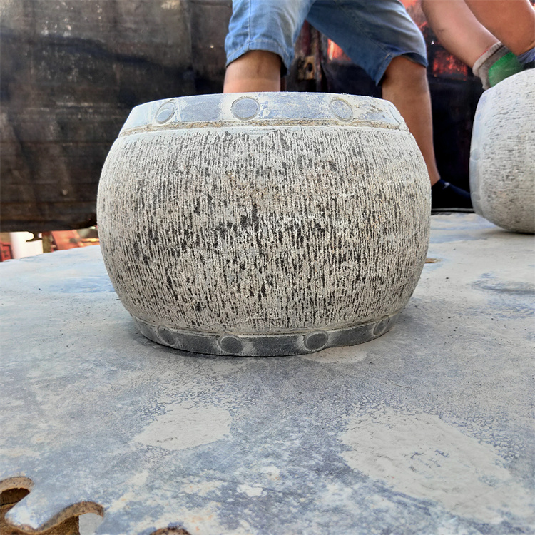 园林古建柱础石 青石实心柱顶石