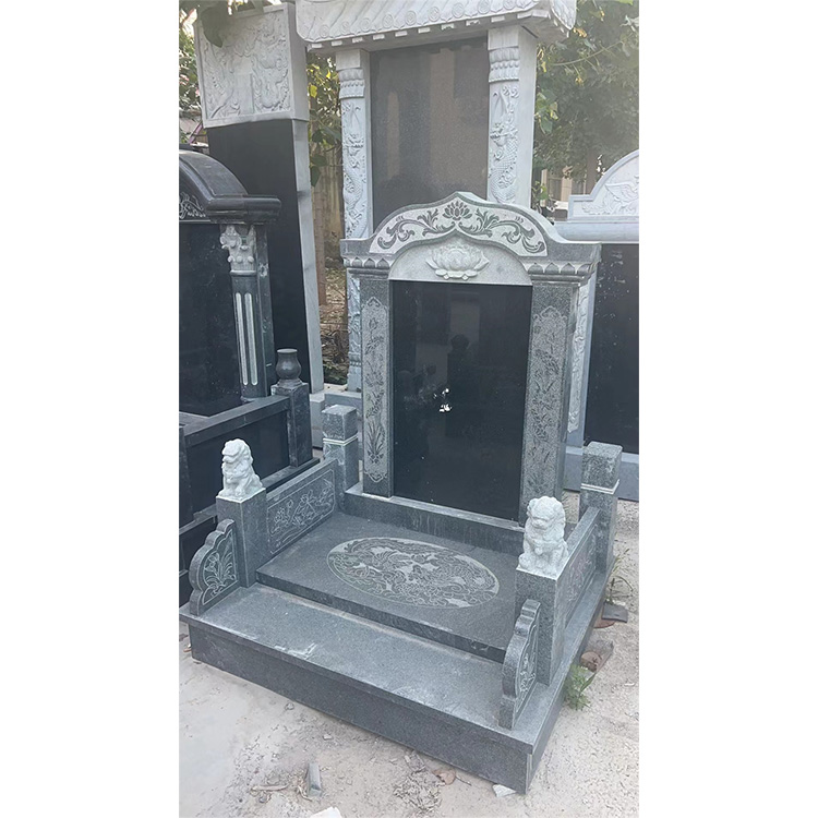 墓碑石 芝麻黑花岗岩墓群雕刻石碑