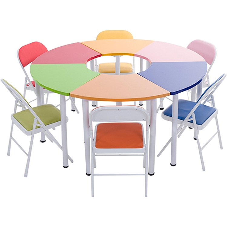 团体活动室 团体活动桌椅 彩色拼接桌椅