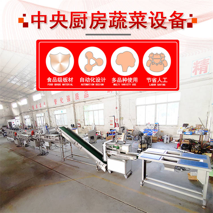 蔬菜生鲜配送清洗流水线方案 中央厨房预制菜加工流水线