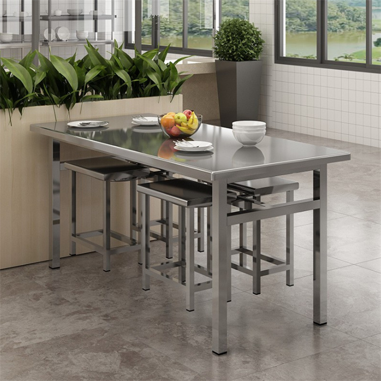 员工餐桌 不锈钢餐桌椅 饭店学校餐厅员工食堂快餐桌