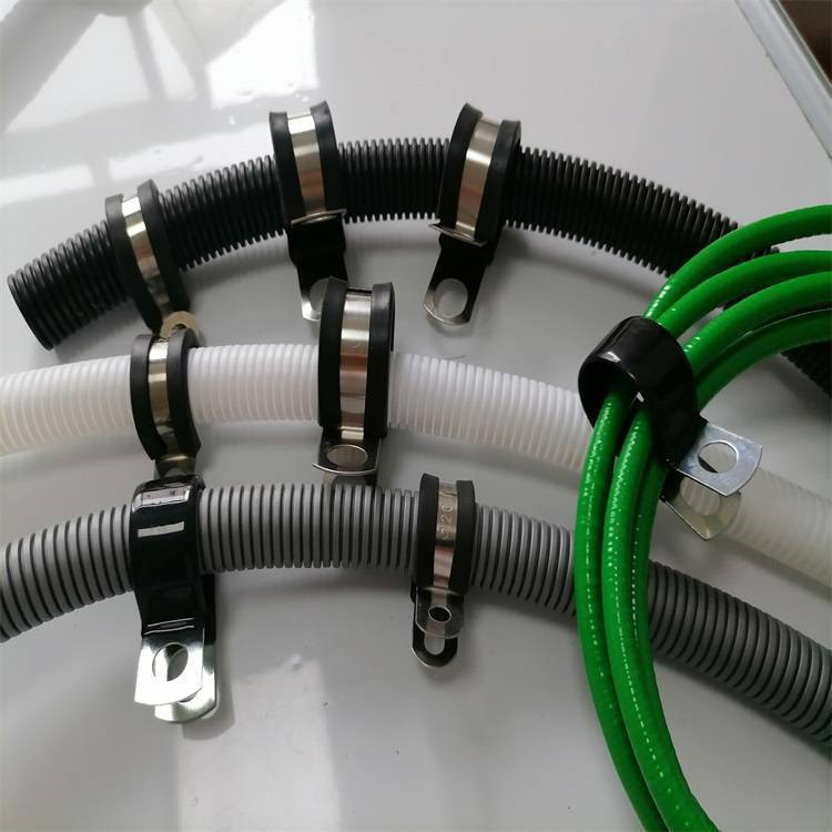 不锈钢304胶皮骑马卡 诚信紧固件 不锈钢U型包胶线夹