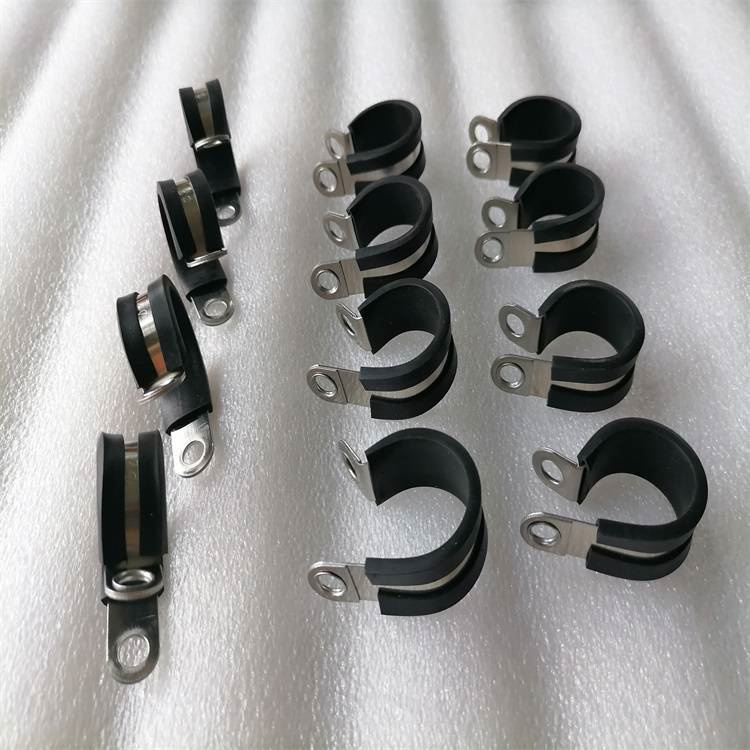 不锈钢304胶皮骑马卡 诚信紧固件 固定卡扣 卡箍 线夹