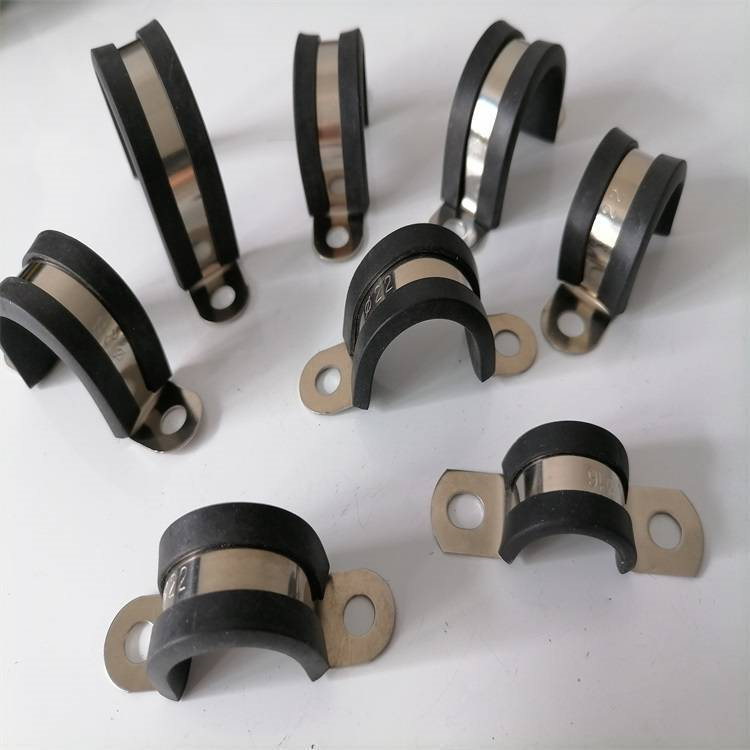 不锈钢304胶皮骑马卡 供应诚信紧固件 不锈钢U型管夹