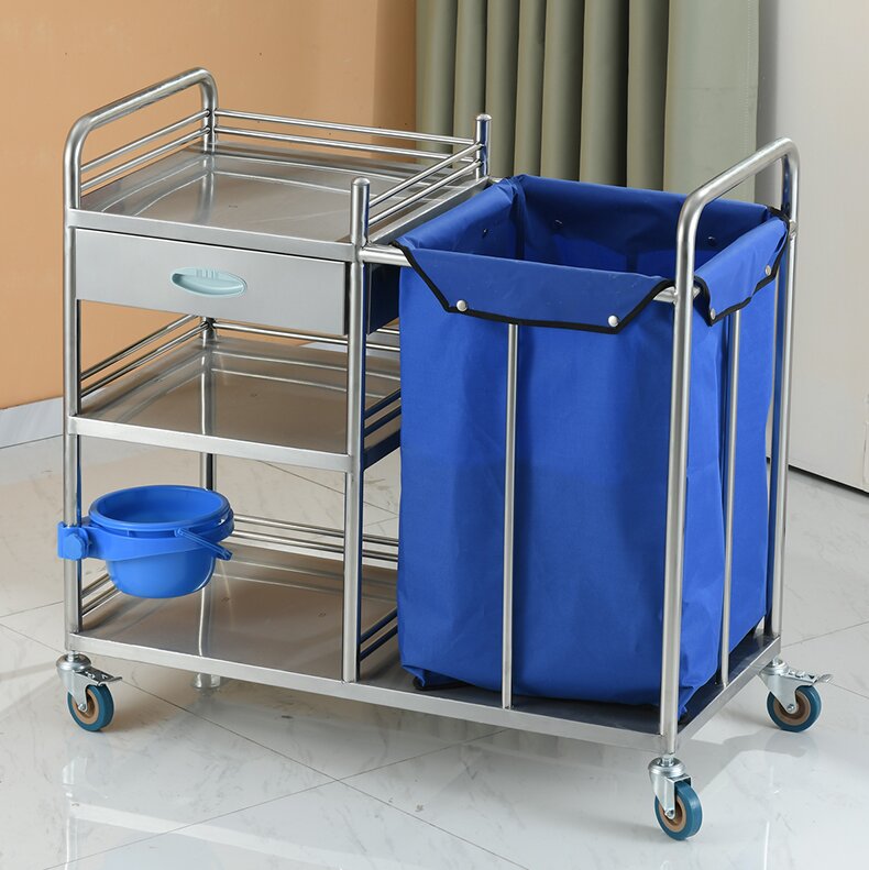 不锈钢污物车 医疗垃圾收纳车 被服车 晨护车 污物垃圾车