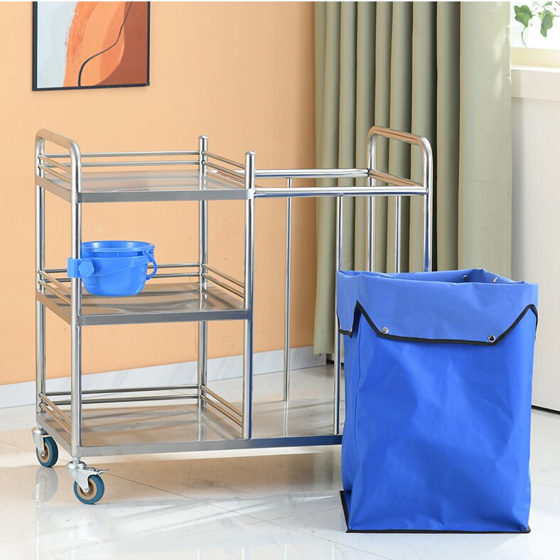 不锈钢污物车 不锈钢医用护理车 医院用污物车 垃圾送物车