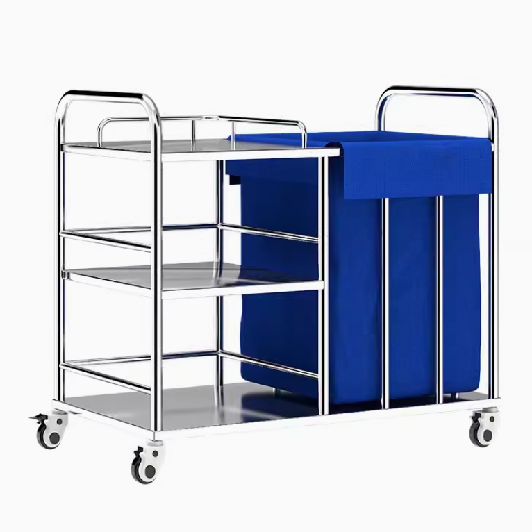 不锈钢护理车 医用护理推车 污物车 换药车