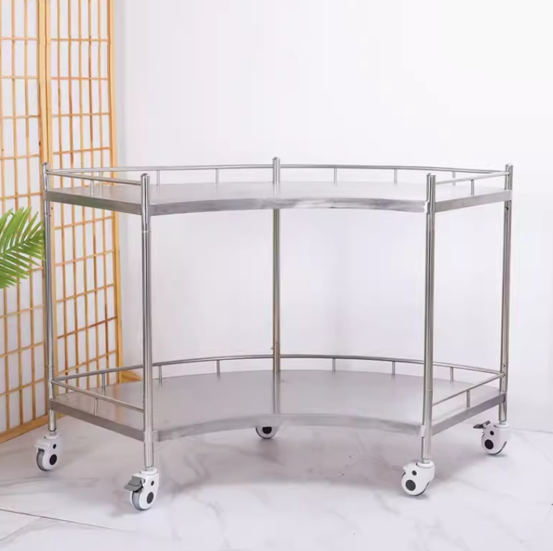 不锈钢护理车 麻醉车 护士换药车 扇形推车