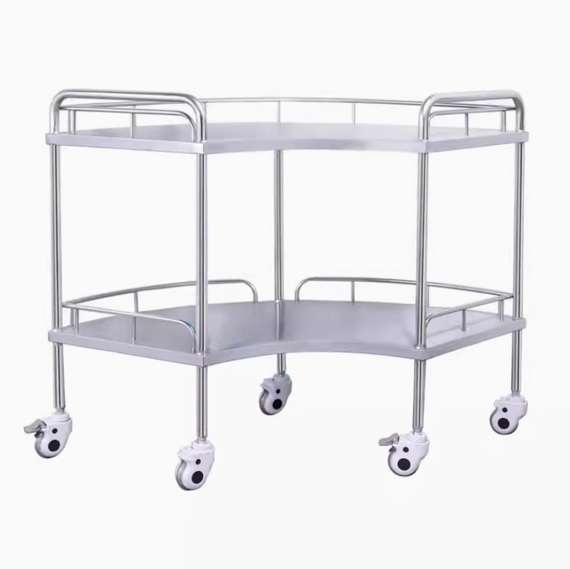 不锈钢护理车 扇形器械车 不锈钢多功能急救用车 医用手推车