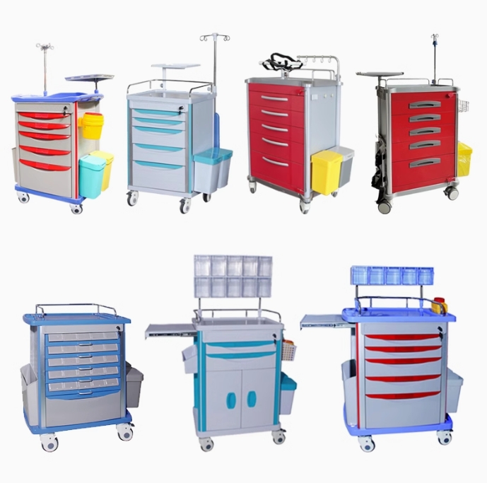 医院麻醉车 医院麻醉车 abs急救车 护理工具车 麻醉车单排