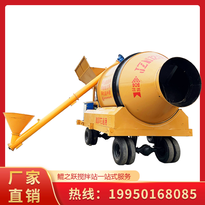 JZM1200固定斗滚筒搅拌机国标厚度螺旋上料混凝土机械设备可移动型标准1方机