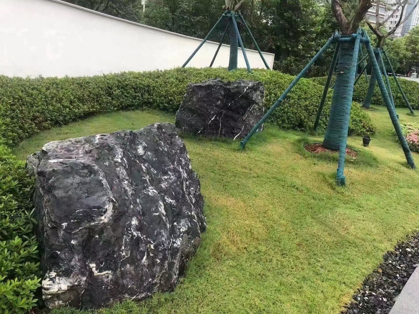 黑山石景石天然原石假山石景观置景石枯山水庭院造景玄武石墨耀石