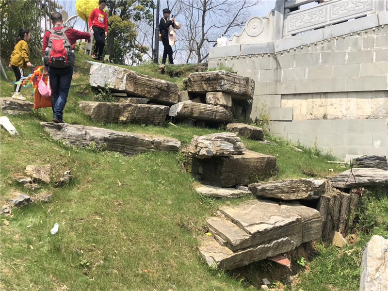 草坪置石园林点景石假山景观石小区园林绿化石材踏步石点缀石