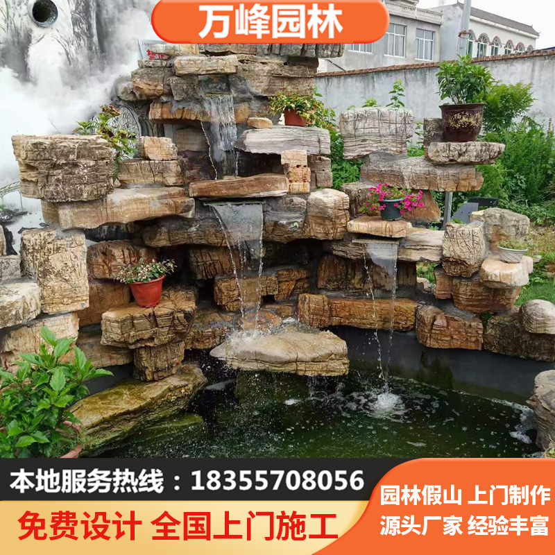 龟纹石天然原石千层石草坪别墅点缀观景造景石头园林景观点缀