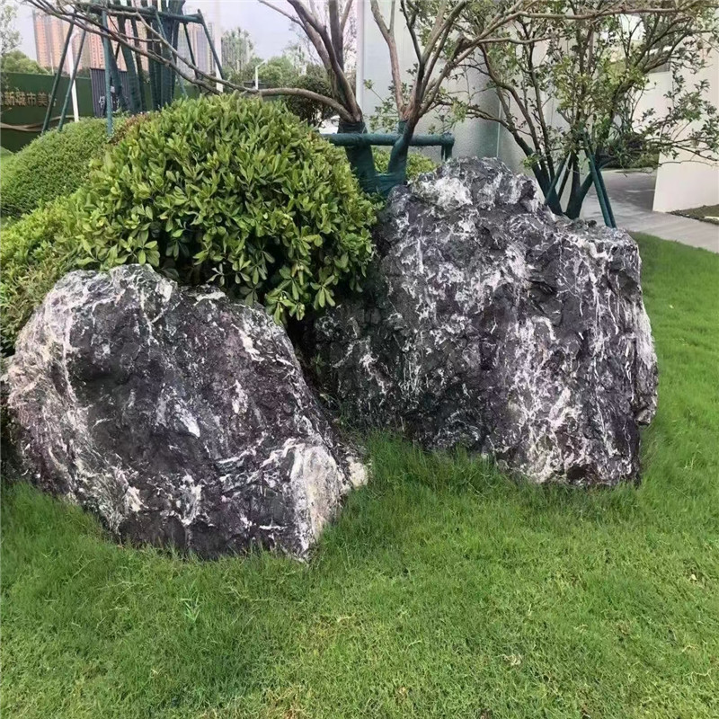 黑山石假山石景石天然原石景观置景石枯山水造景