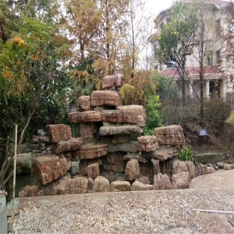 园林龟纹石草坪别墅点缀观景造景石头园林景观