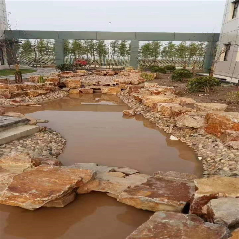 黄石驳岸挡土造景石黄秀石黄锈石假山点缀