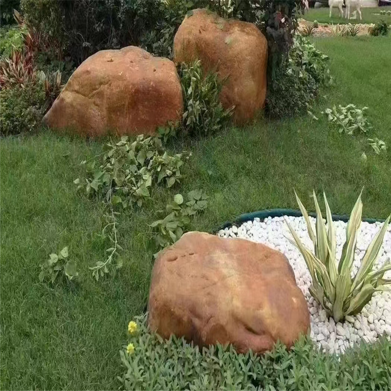小区园林草坪置石点缀石点景石假山景观石园林绿化石