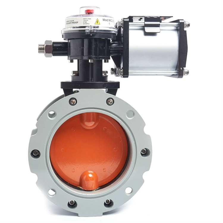 气动粉尘粉体蝶阀 V2FS V1FS 双 单法兰 水泥搅拌铝合金
