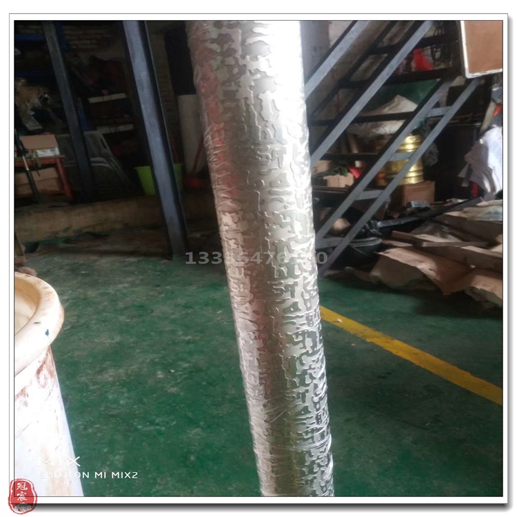 上海不锈钢小圆管腐蚀 表面腐蚀亮面蚀刻花纹 酒店不锈钢艺术蚀刻