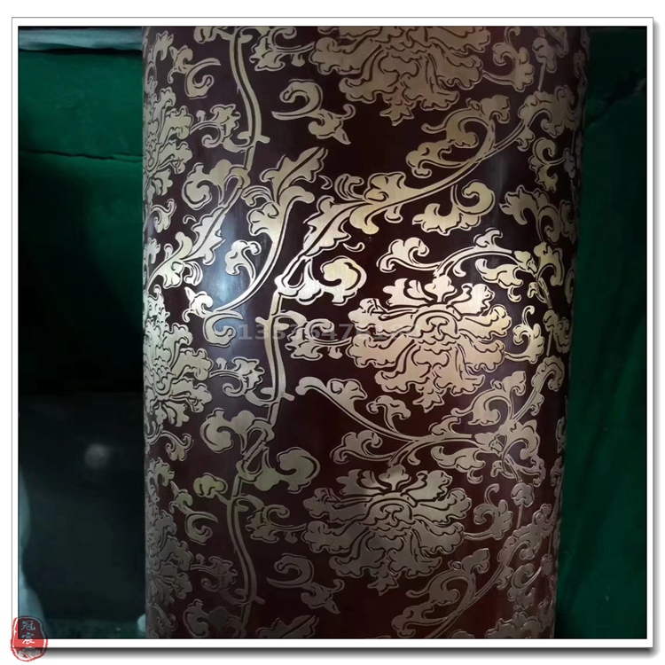 仿不锈钢豪华拉手蚀刻花纹管 玻璃门大拉手圆管表面蚀刻花纹图案