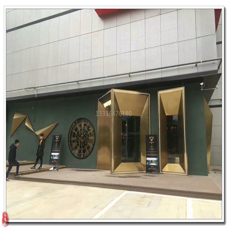 专业加工水镀大形工件做旧镀铜 西安 未央区大形门头组件拉丝镀铜