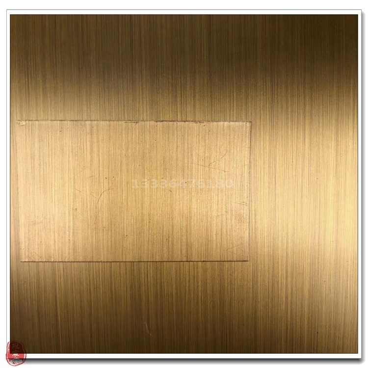 不锈钢手工拉丝镀铜板 上海水镀铜手工拉丝仿古铜 做旧发黑