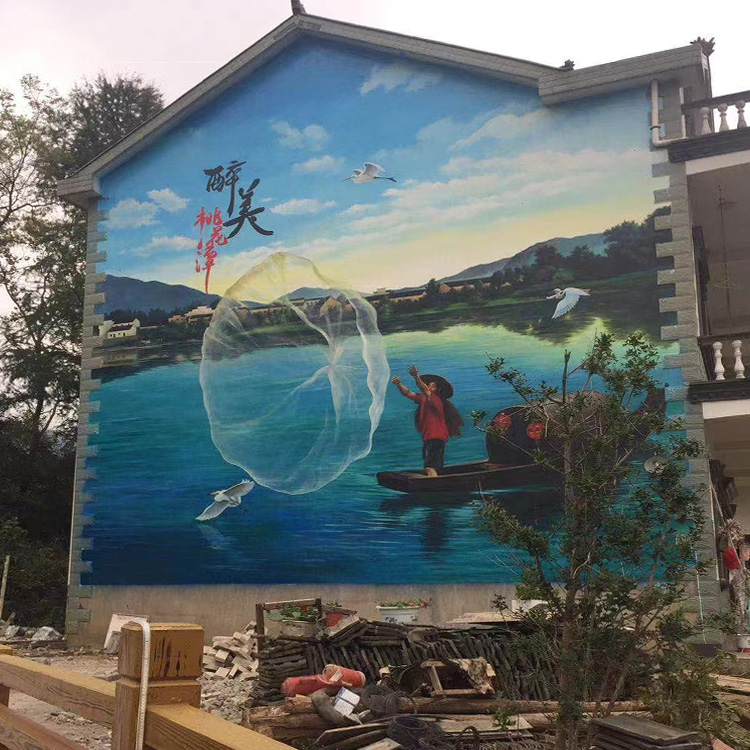 外墙彩绘  室外彩绘  围墙彩绘  社区围墙彩绘