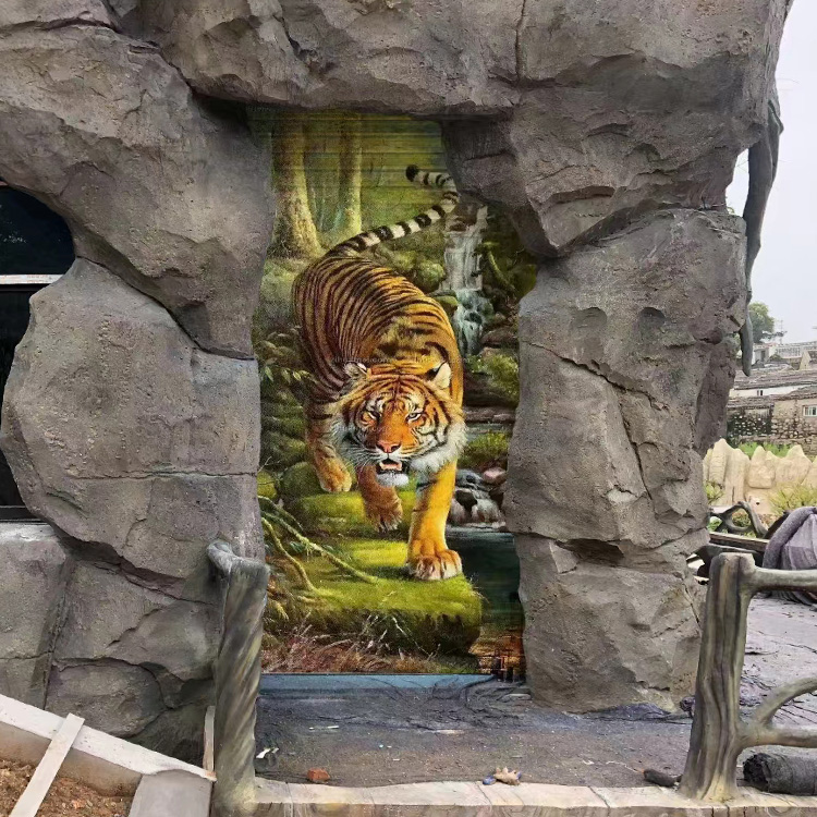 3D立体写实 佛像彩绘·石头彩绘·凉亭彩绘墙面绘画