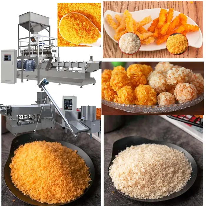 面包糠设备真诺全自动针状膨化面包糠生产线多功能双螺杆膨化机