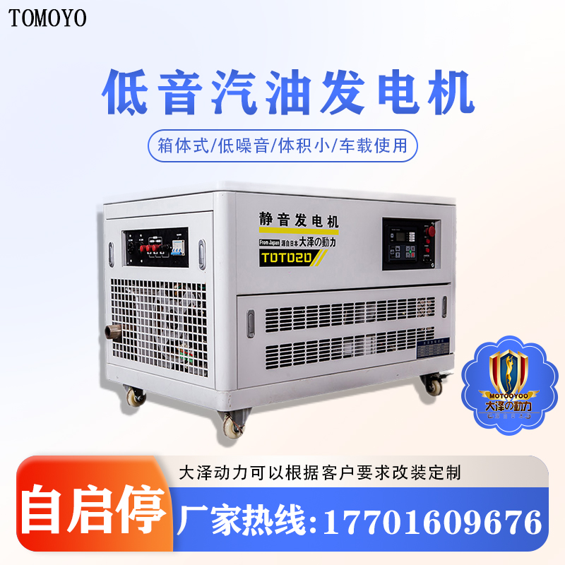 大泽动力 工地施工用25KW静音汽油发电机 TOTO25-V