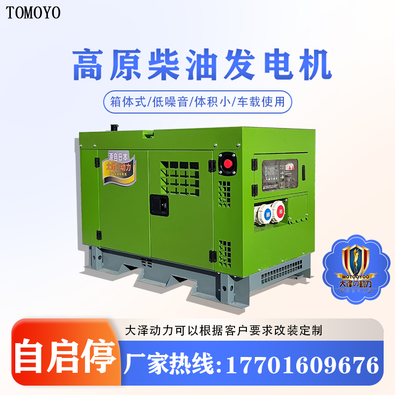 大泽动力 高原款10KW柴油发电机 西藏高海拔使用 TO14000R-V